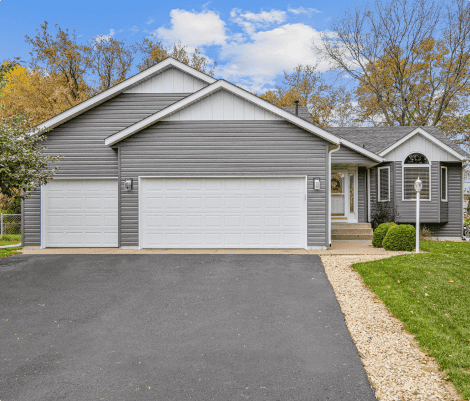 Modern suburban house with double garage