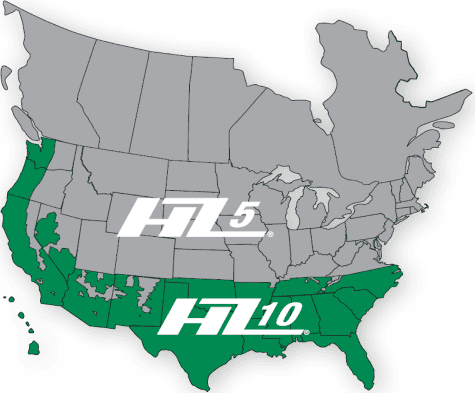 Map highlighting southwestern and southeastern U.S. states