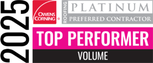 2025 Owens Corning Platinum Top Performer Volume badge