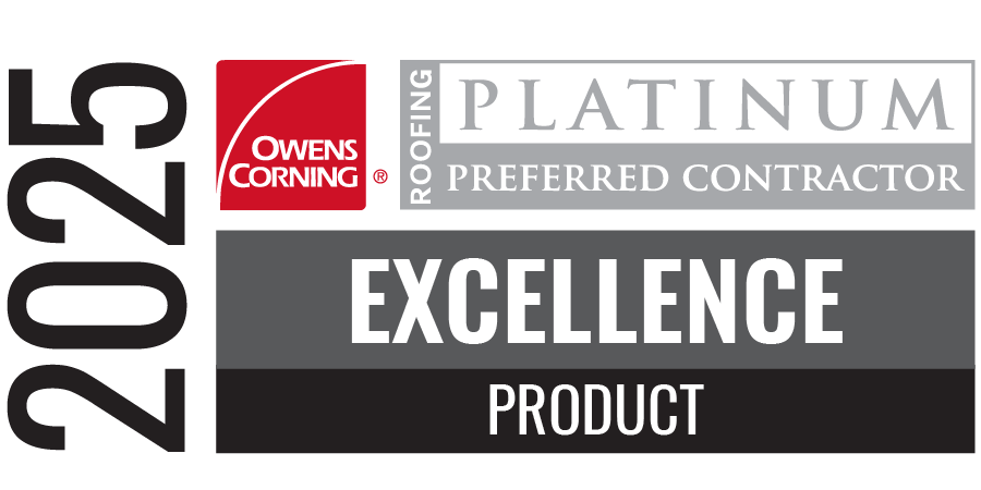 2025 Owens Corning Platinum Preferred Contractor badge